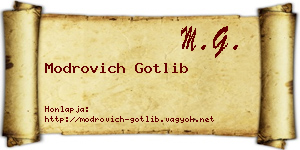 Modrovich Gotlib névjegykártya